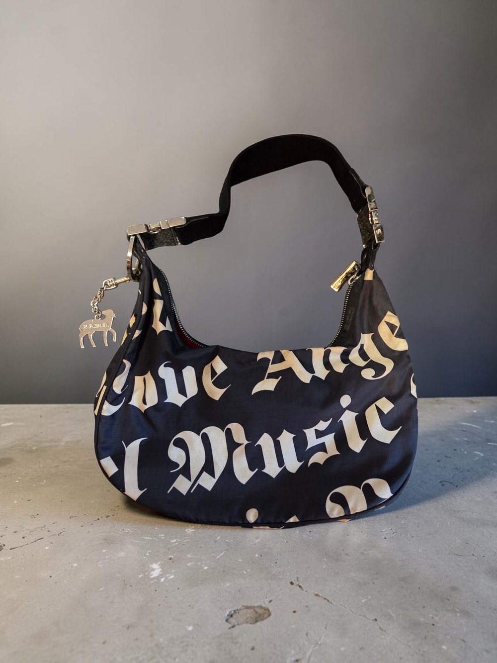 L.a.m.b. LeSportsac Black and White Graphic Shoulder Bag